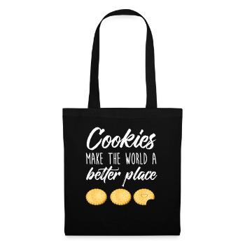 Les cookies rendent le monde meilleur - Sac en tissu - noir - Devant