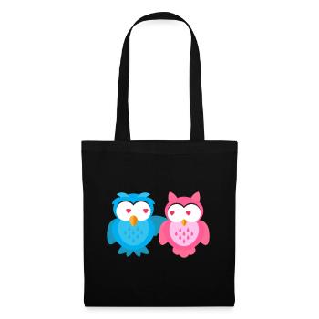 Motif enfant amoureux Owls Chemise enfant Owl - Sac en tissu - noir - Devant