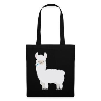 Animal shirt spitting Lama child motif Lama spits - Tote Bag - black - Front