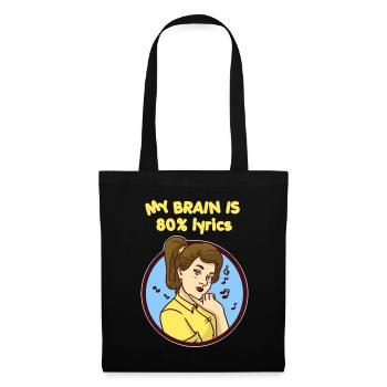 Musik Liebhaber Nerd Ohrwurm Leben Geschenkidee - Stoffbeutel - Schwarz - Vorne