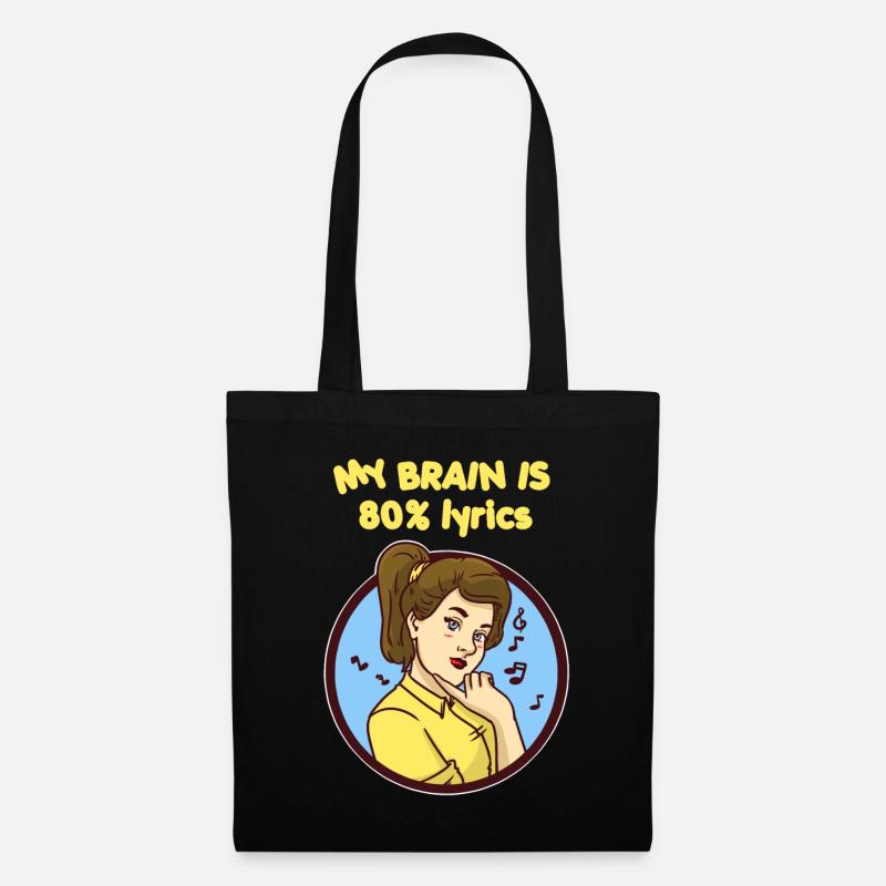 Musik Liebhaber Nerd Ohrwurm Leben Geschenkidee - Stoffbeutel - Schwarz