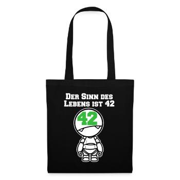 Lebenssinn 42 Anhalter Galaxis Film Nerd Geschenk - Stoffbeutel - Schwarz - Vorne