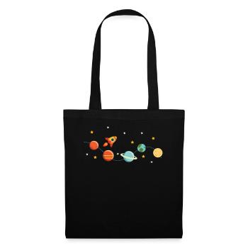Système solaire Rocket Planet Star Space All - Sac en tissu - noir - Devant