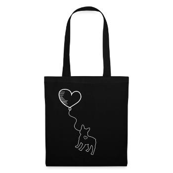 Bouledogue français - Sac en tissu - noir - Devant