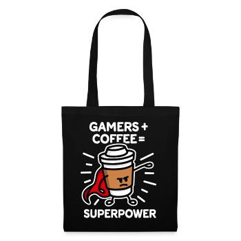 Gamers + coffee = superpower - superhero - hero - Tote Bag - black - Front