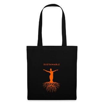 Durabilité durable de la chemise - Sac en tissu - noir - Devant