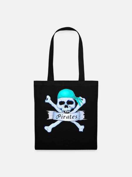 Piraten Totenkopf - Stoffbeutel - Schwarz