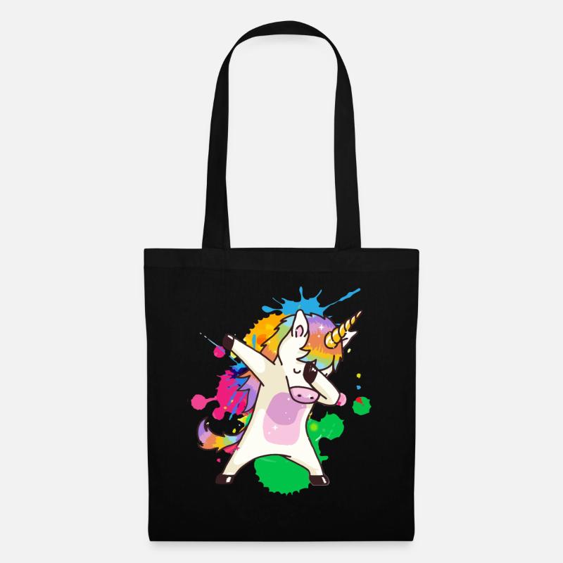 Dab Einhorn - Stoffbeutel - Schwarz