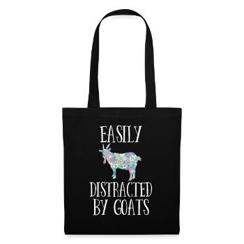 Facilement distrait par les chèvres - Sac en tissu - noir - Devant