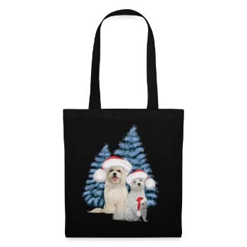 Christmas cute dog with squirrel - Tote Bag - black - Front