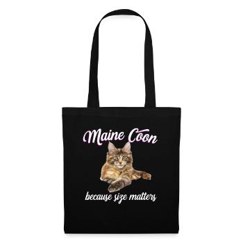 Maine Coon Katze - Maine Coon Weil Größe zählt - Stoffbeutel - Schwarz - Vorne