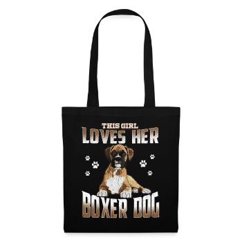Boxerhund Frauen Dieses Mädchen liebt ihren Boxerhund - Stoffbeutel - Schwarz - Vorne