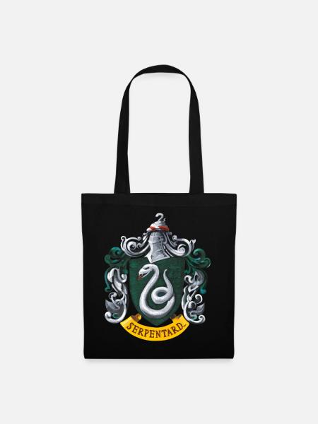 Harry Potter Emblème Serpentard Peinture - Sac en tissu - noir