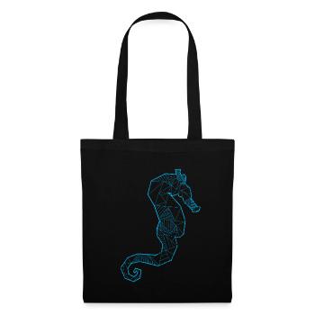 Seepferdchen Ozean Fisch Geschenk - Stoffbeutel - Schwarz - Vorne