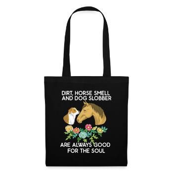 Cadeau d'amant de chien de cheval de chien - Sac en tissu - noir - Devant