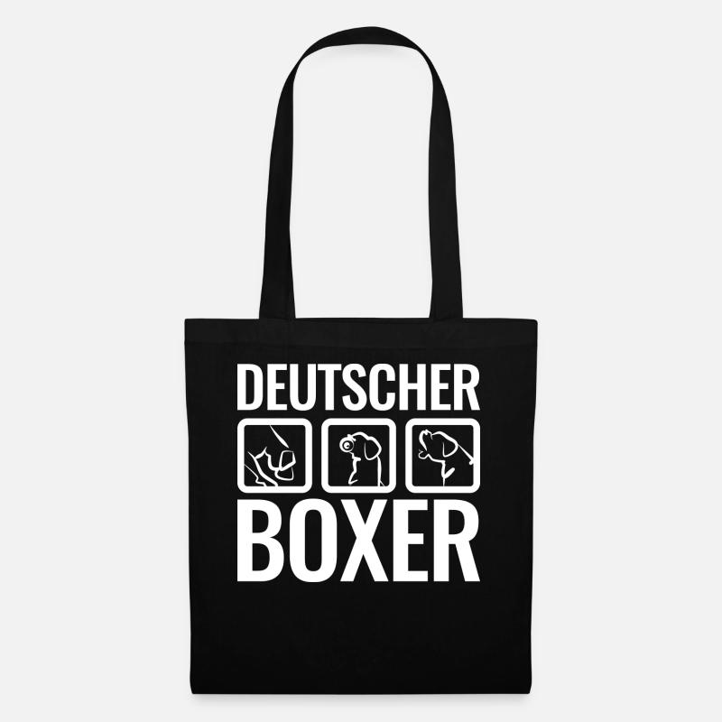 German boxer white - Tote Bag - black