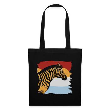 Zebra - Stoffbeutel - Schwarz - Vorne