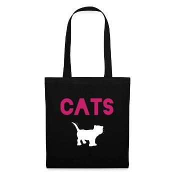 Idée cadeau pour l’amoureux des chats - Sac en tissu - noir - Devant