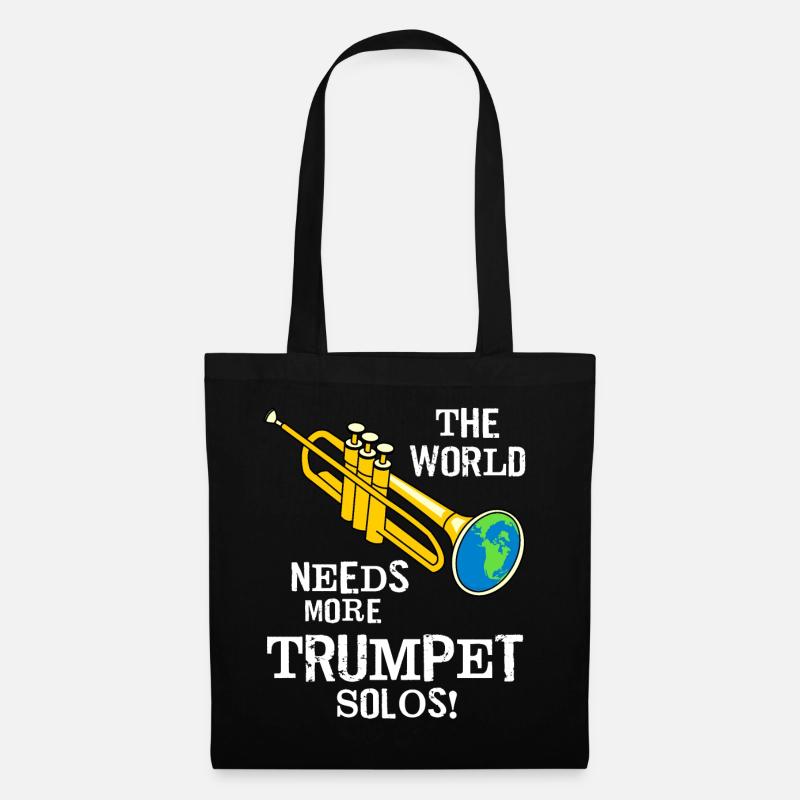 Trumpet Solos White Text - Tote Bag - black