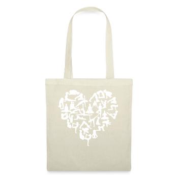 yoga herz white - Stoffbeutel - Natur - Vorne