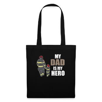 MON PAPA EST MON HERO FIREMAN PAPA HERO - Sac en tissu - noir - Devant
