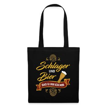 Schlager und Bier das gönn ich mir Mallorca - Stoffbeutel - Schwarz - Vorne