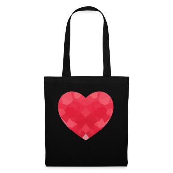 POLYGON HEART Birthday Valentine Hearts - Tote Bag - black - Front