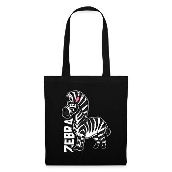 Zebra - Stoffbeutel - Schwarz - Vorne