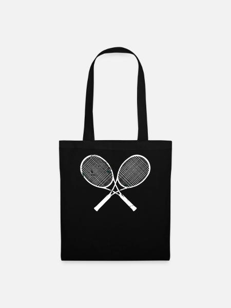 Tennisschläger - Stoffbeutel - Schwarz