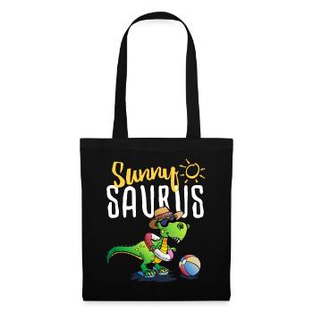 Tyrannosaurus Rex on the beach - summer sunnysaurus - Tote Bag - black - Front