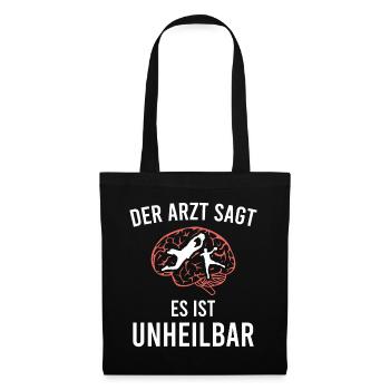 Handball lustig Sport Handballer - Stoffbeutel - Schwarz - Vorne