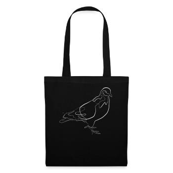 Carrier pigeon pigeon animal motif - one line drawing - Tote Bag - black - Front