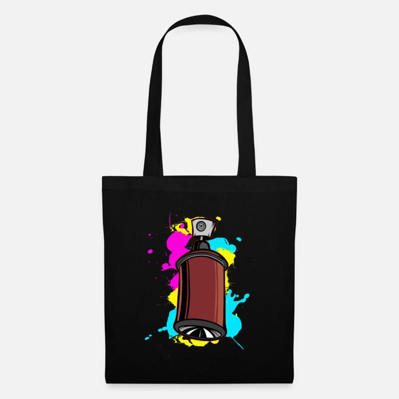 Bunter Schalfspray mit Graffiti-Design - Stoffbeutel - Schwarz