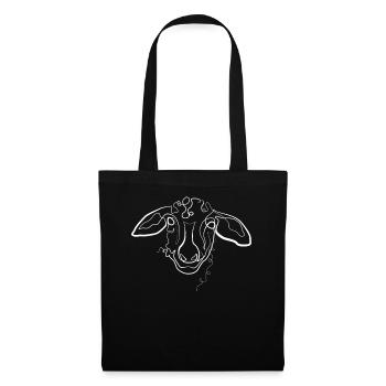 Sheep Shepherd Animal Motif - one line drawing - Tote Bag - black - Front