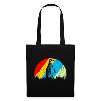 Pingouin rétro - Sac en tissu - noir - Devant