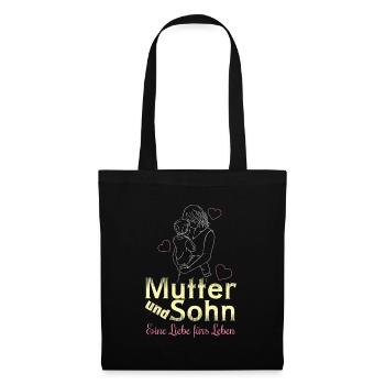 Mutter und Sohn - Eine Liebe - Stoffbeutel - Schwarz - Vorne