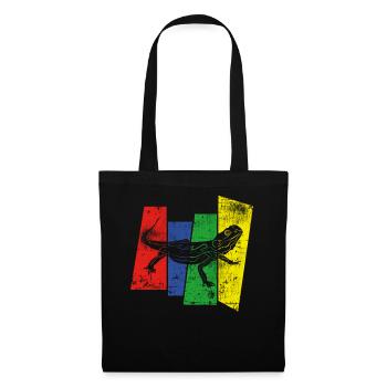 Lézard - Sac en tissu - noir - Devant