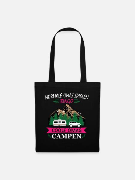 Coole Omas Campen Camping Oma - Stoffbeutel - Schwarz