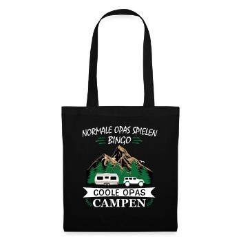 Coole Opas Campen Camping Opa Campingplatz Urlaub - Stoffbeutel - Schwarz - Vorne