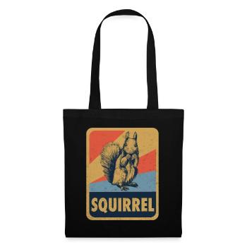 Squirrel Rodent Zoo Animal Retro Gift - Tote Bag - black - Front