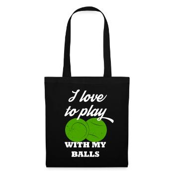 Je joue avec mes balles tennis humour cadeau - Sac en tissu - noir - Devant
