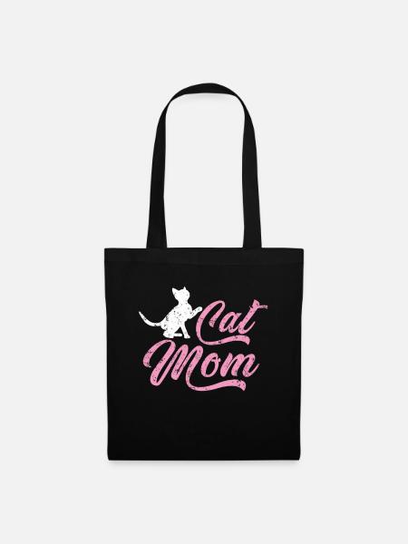 Katzen Mama - Stoffbeutel - Schwarz