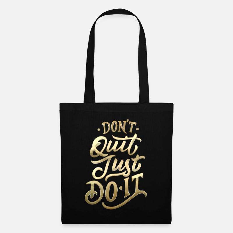 Don't Quit Gradient Script - Stoffbeutel - Schwarz