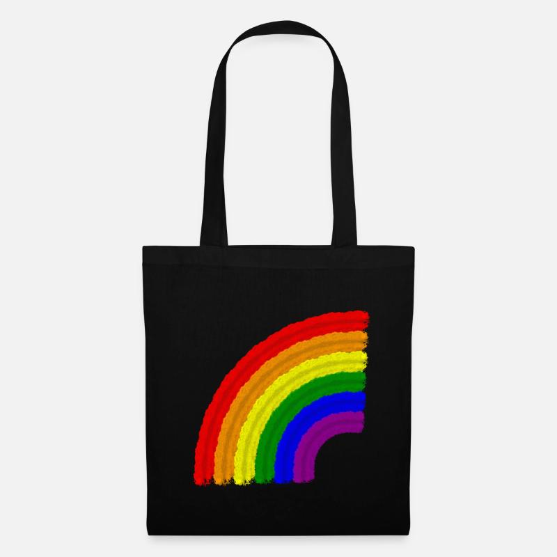 Regenbogen LGBT Pride Rainbow - Stoffbeutel - Schwarz