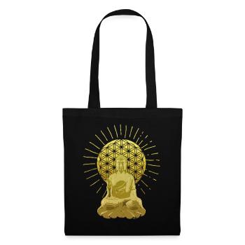 Bouddha avec fleur de la vie de cadeau - Sac en tissu - noir - Devant