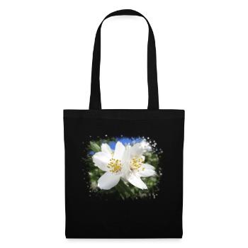 white, blooming flowers, blossoms in summer, nature - Tote Bag - black - Front