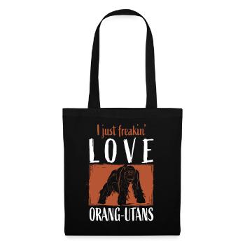 Singe orang-outan - Sac en tissu - noir - Devant