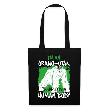 Singe Orang Outan - Sac en tissu - noir - Devant