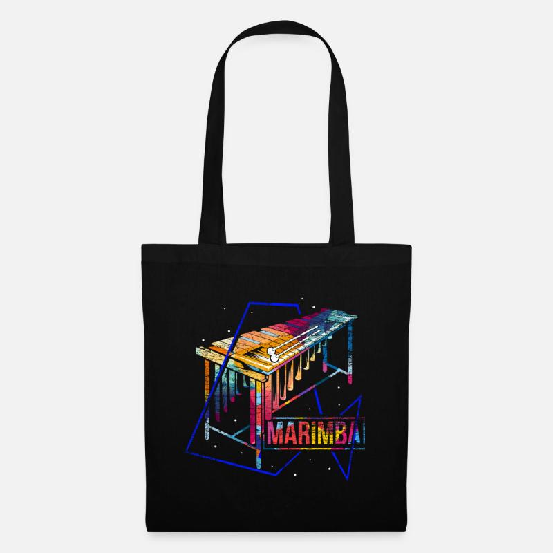 Marimba Polygon Geschenk - Stoffbeutel - Schwarz