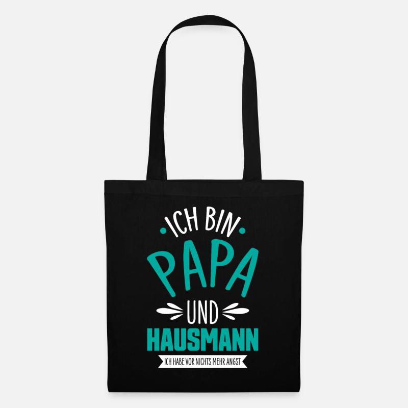 Hausmann Papa Hausfrau - Stoffbeutel - Schwarz